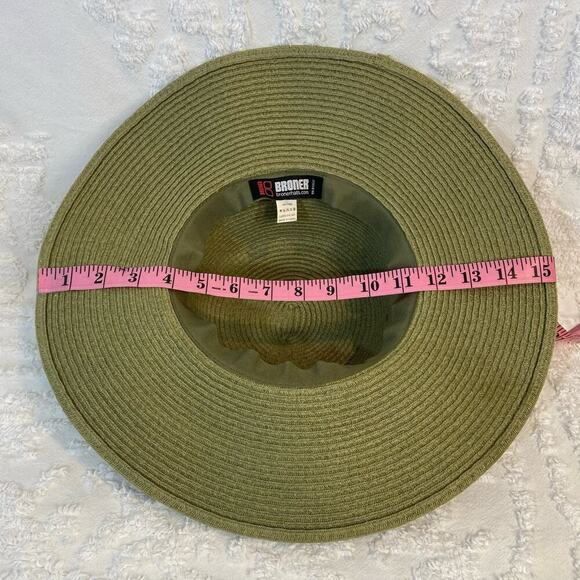 BRONER HAT Olive Green Women's Sun Hat Sz OS Summer Neutral Cottage Casual Beach - Picture 5 of 5